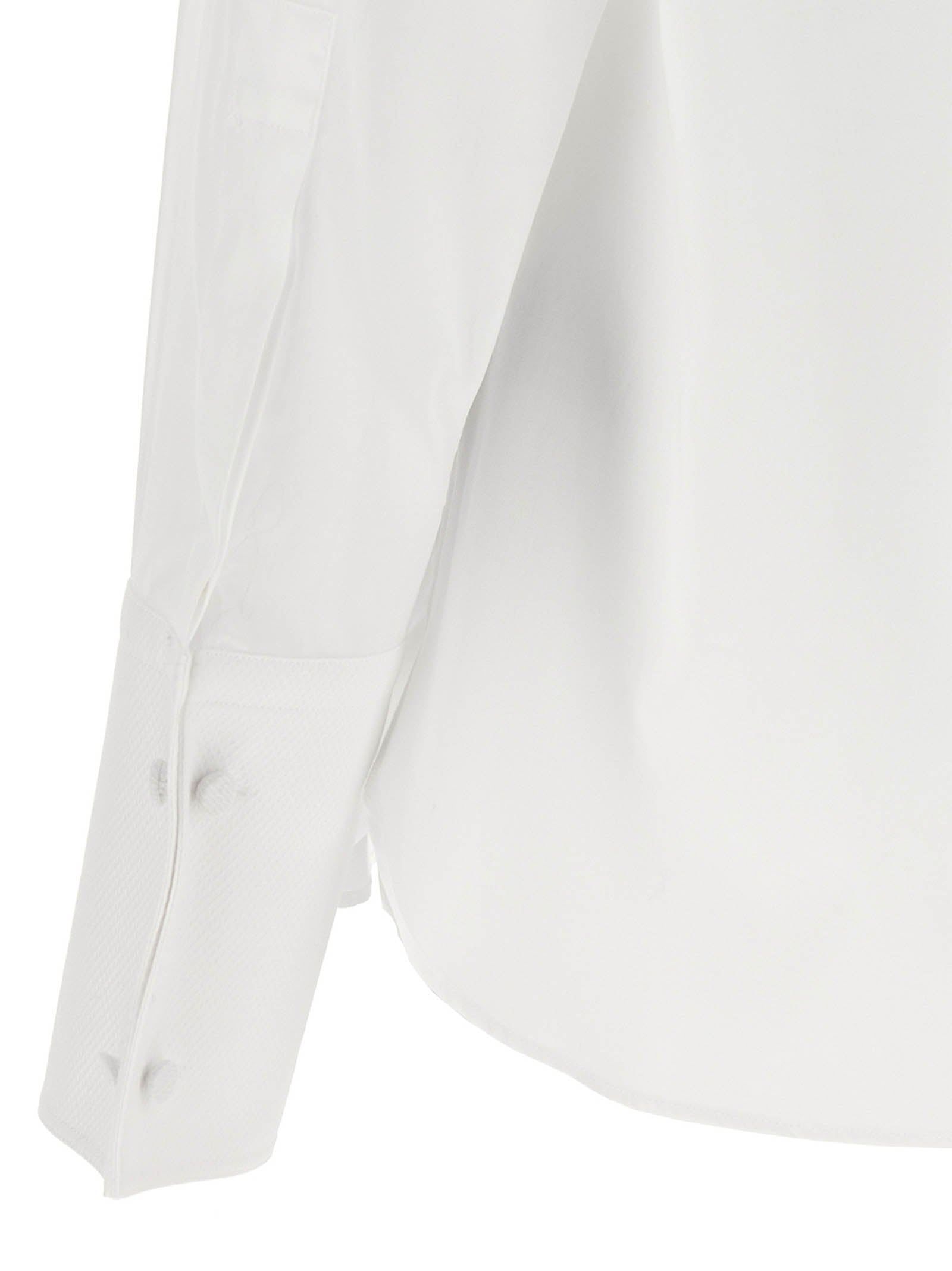 White Cotton Tuxedo Shirt