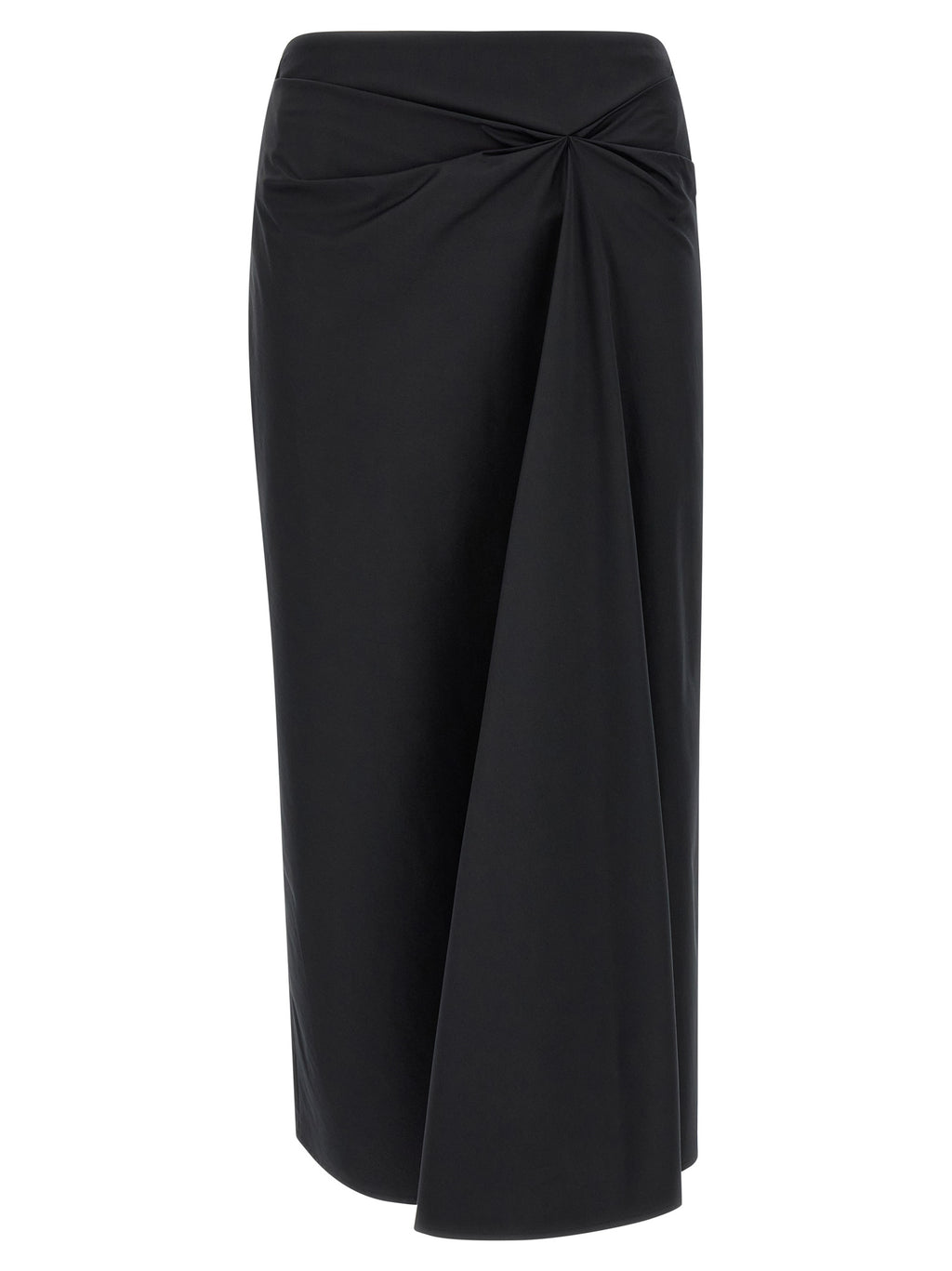 MxmPaggi Black Cotton Midi Skirt