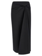 MxmPaggi Black Cotton Midi Skirt