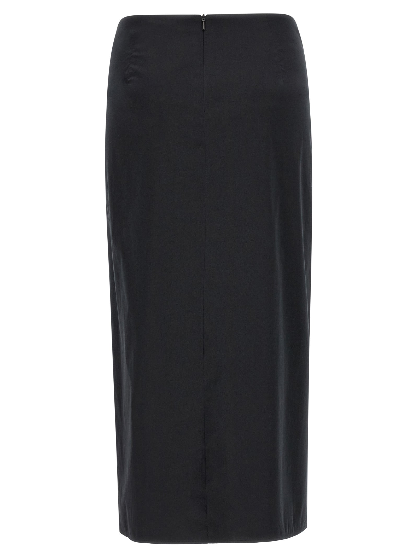 MxmPaggi Black Cotton Midi Skirt