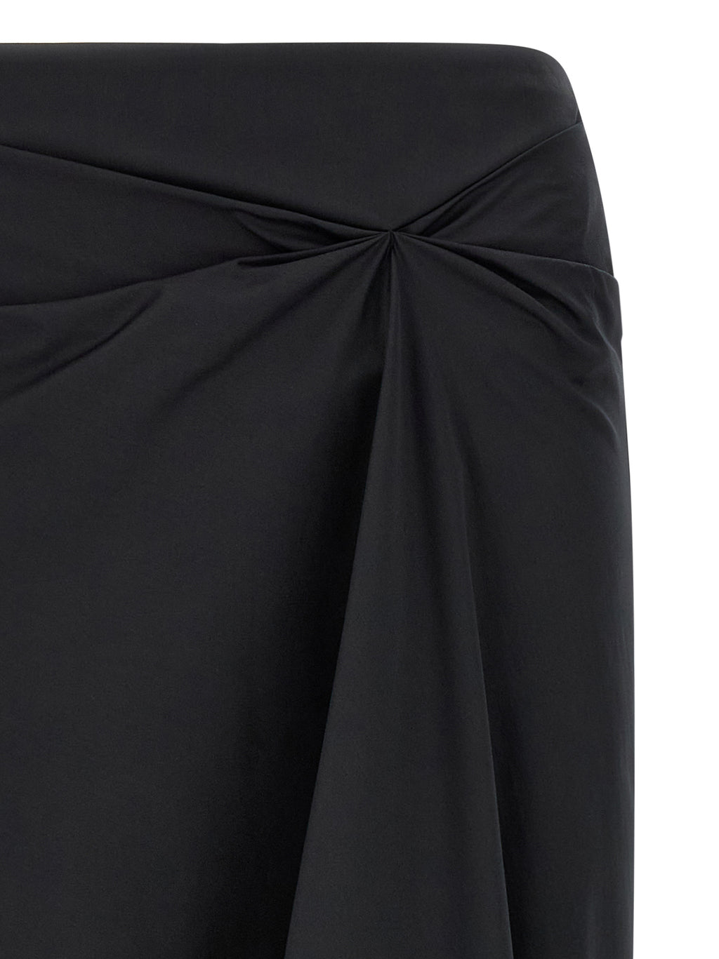 MxmPaggi Black Cotton Midi Skirt