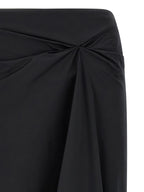 MxmPaggi Black Cotton Midi Skirt