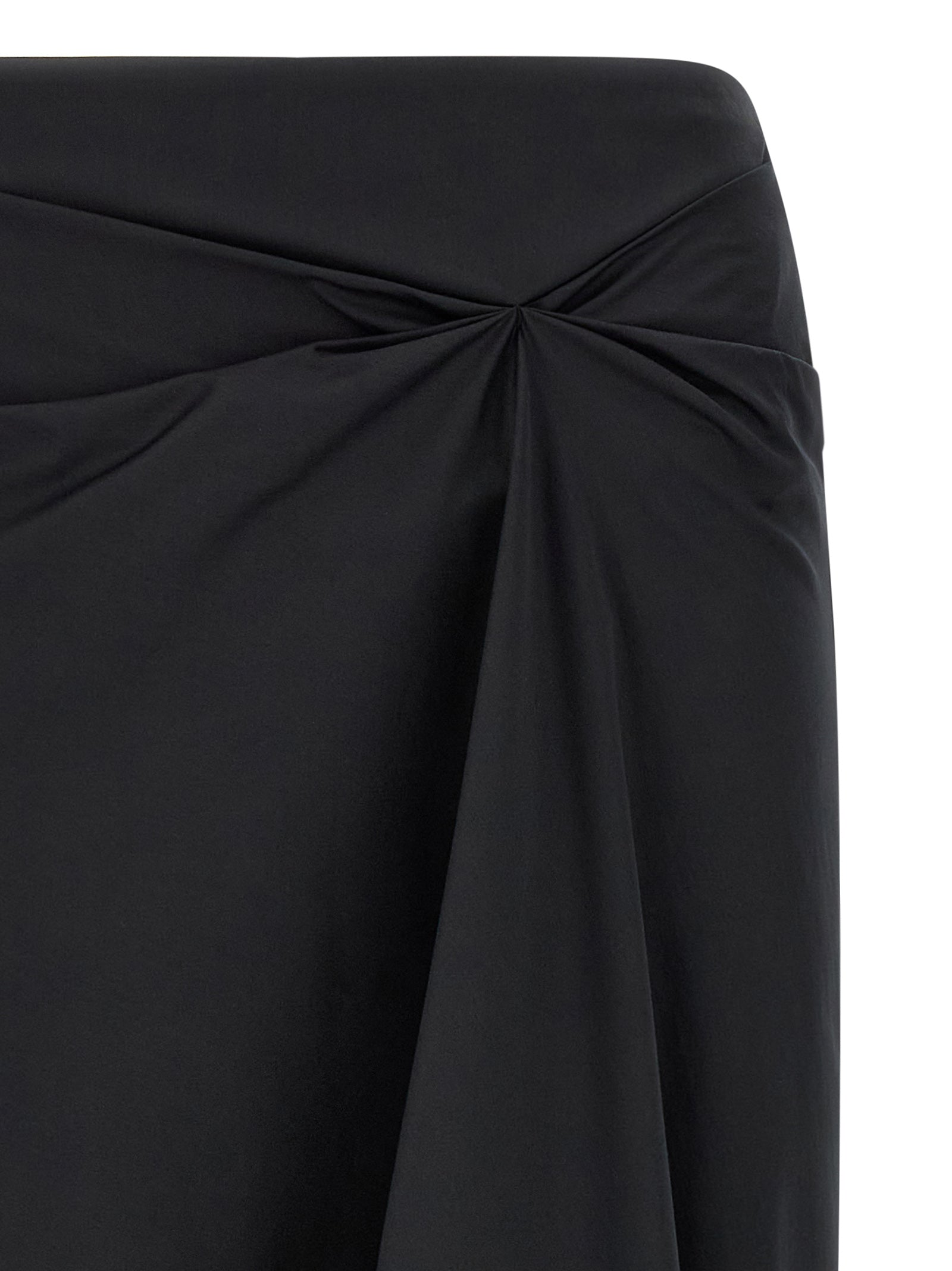 MxmPaggi Black Cotton Midi Skirt