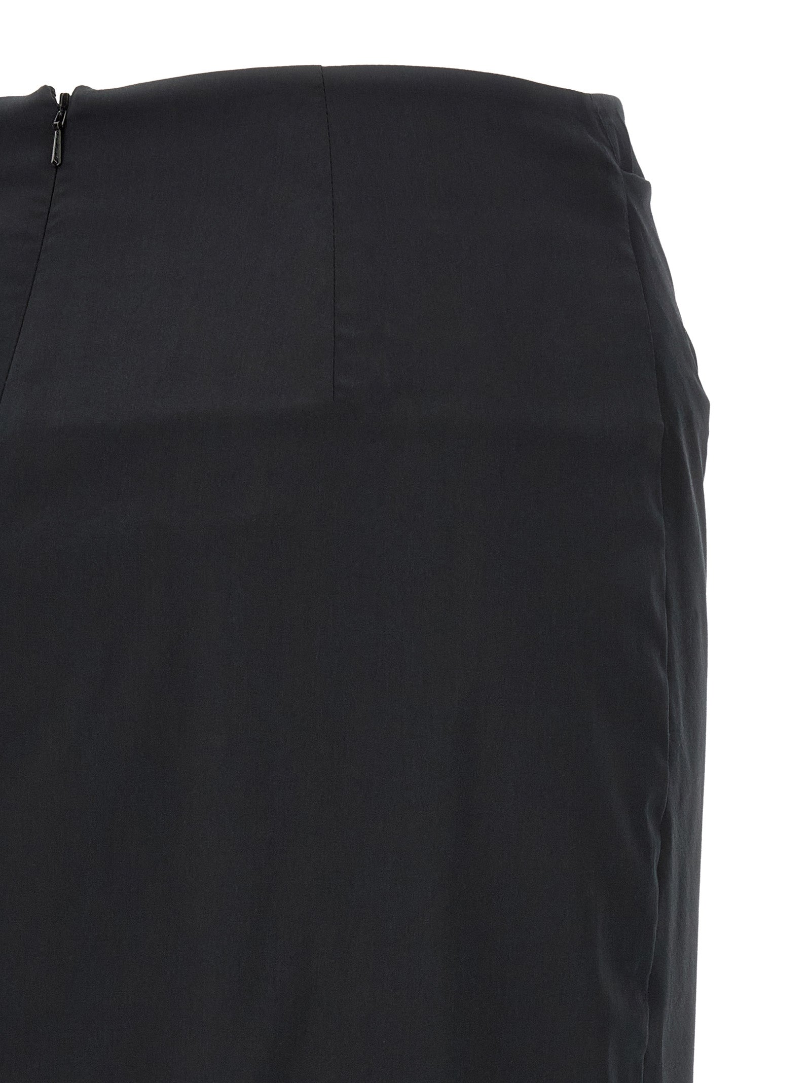 MxmPaggi Black Cotton Midi Skirt