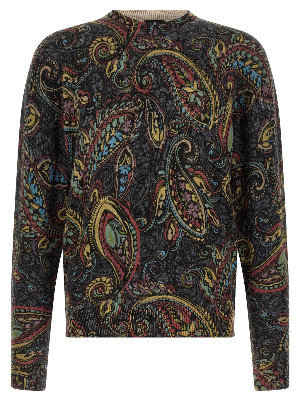 Multicolor Paisley Wool Crewneck Sweater