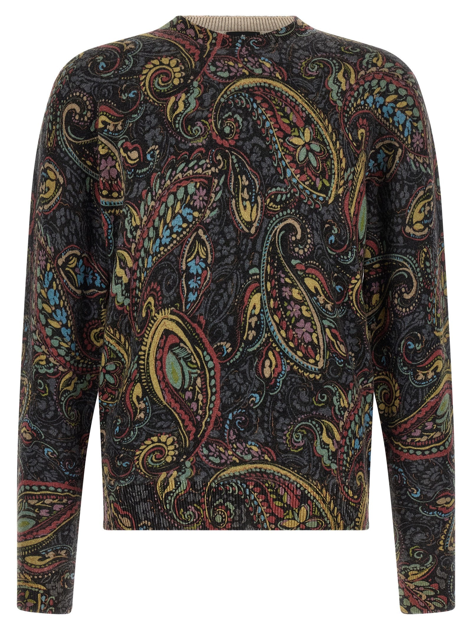 Multicolor Paisley Wool Crewneck Sweater