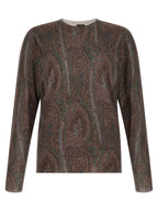 Bordeaux Silk Cashmere Paisley Print Cardigan