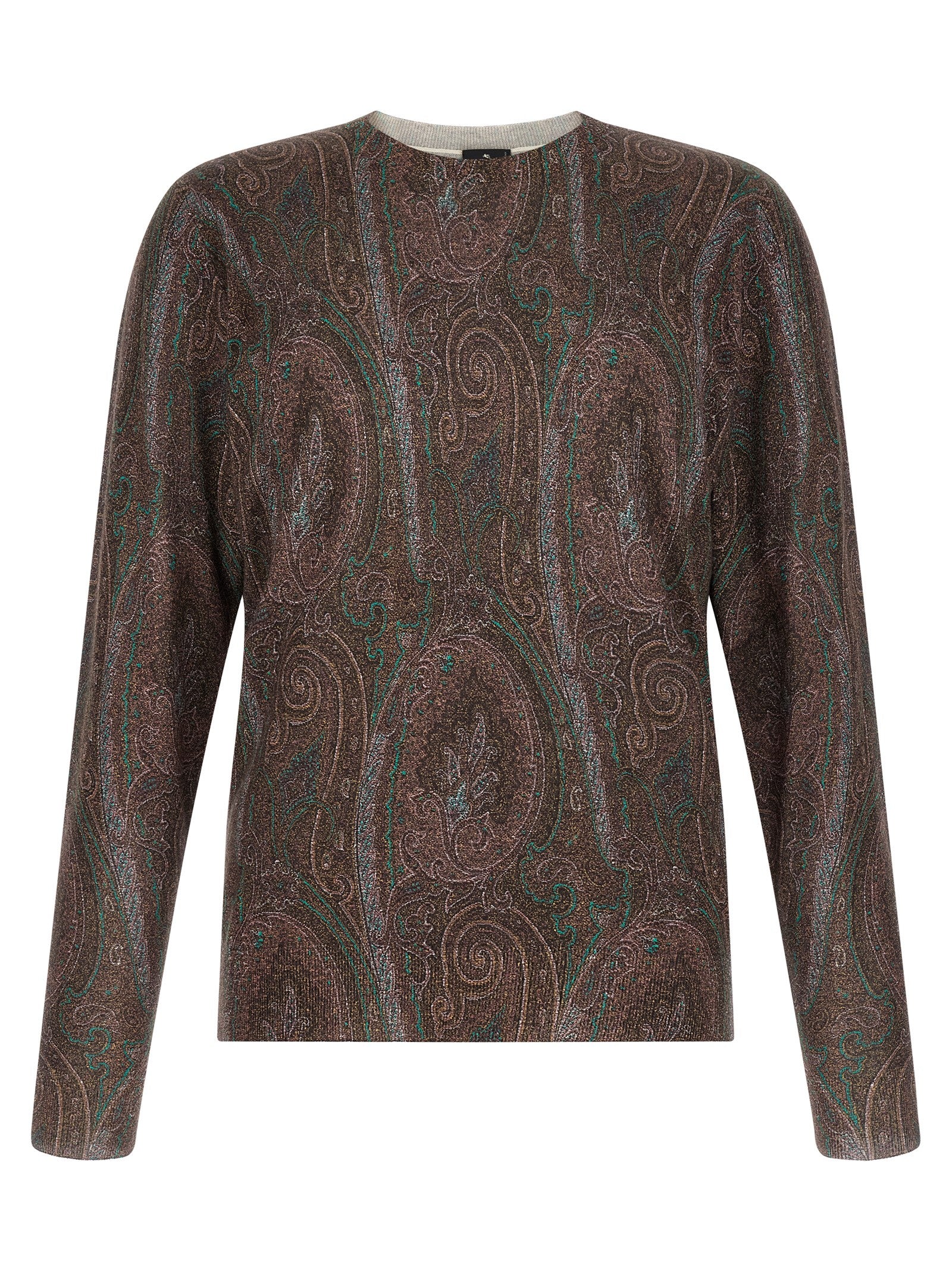Bordeaux Silk Cashmere Paisley Print Cardigan