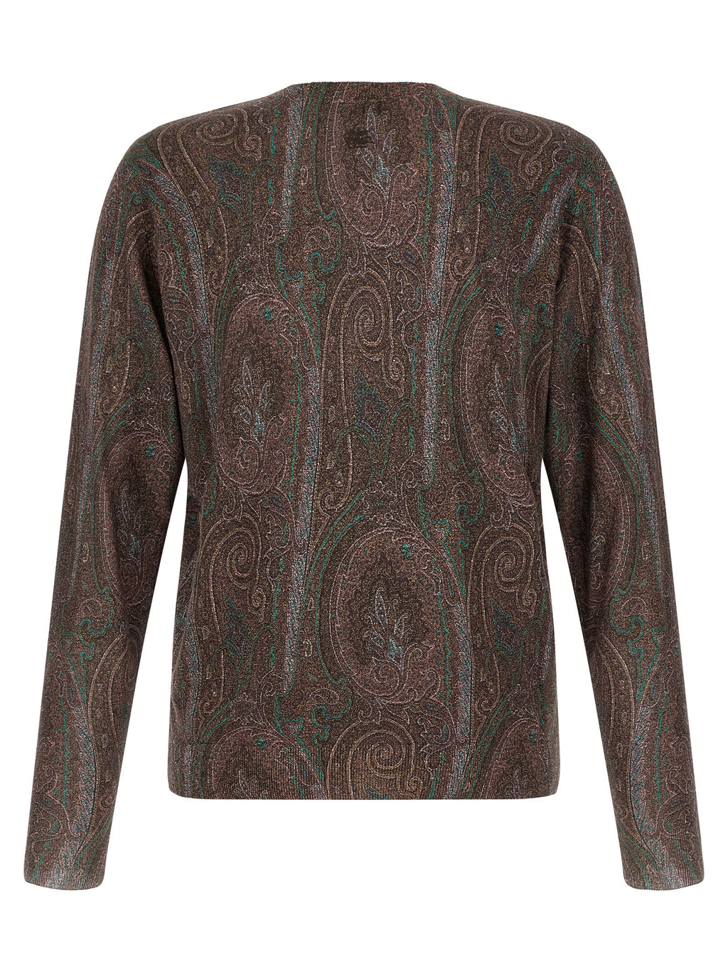Bordeaux Silk Cashmere Paisley Print Cardigan