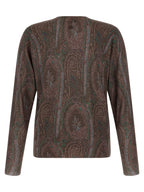 Bordeaux Silk Cashmere Paisley Print Cardigan