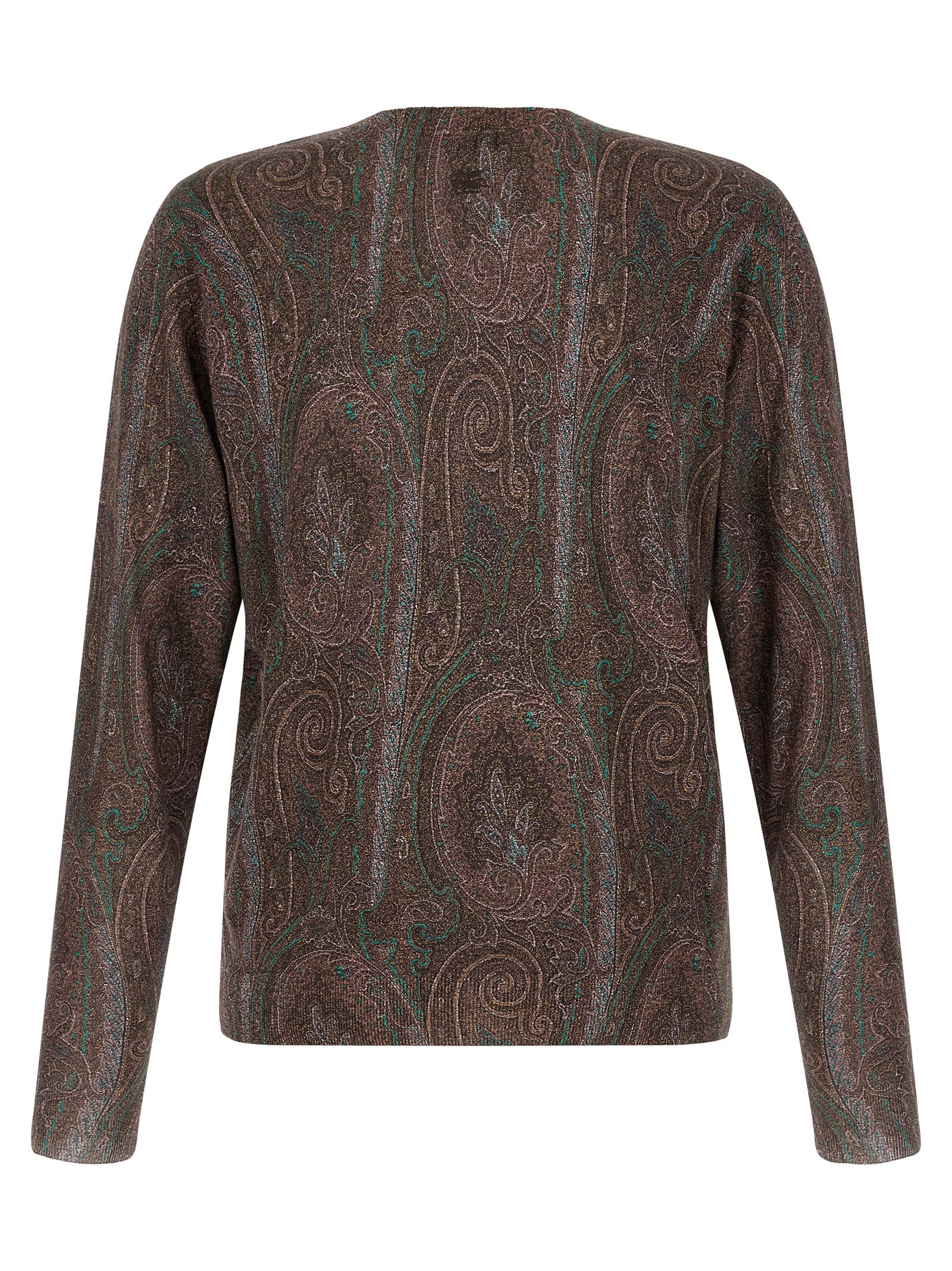 Bordeaux Silk Cashmere Paisley Print Cardigan