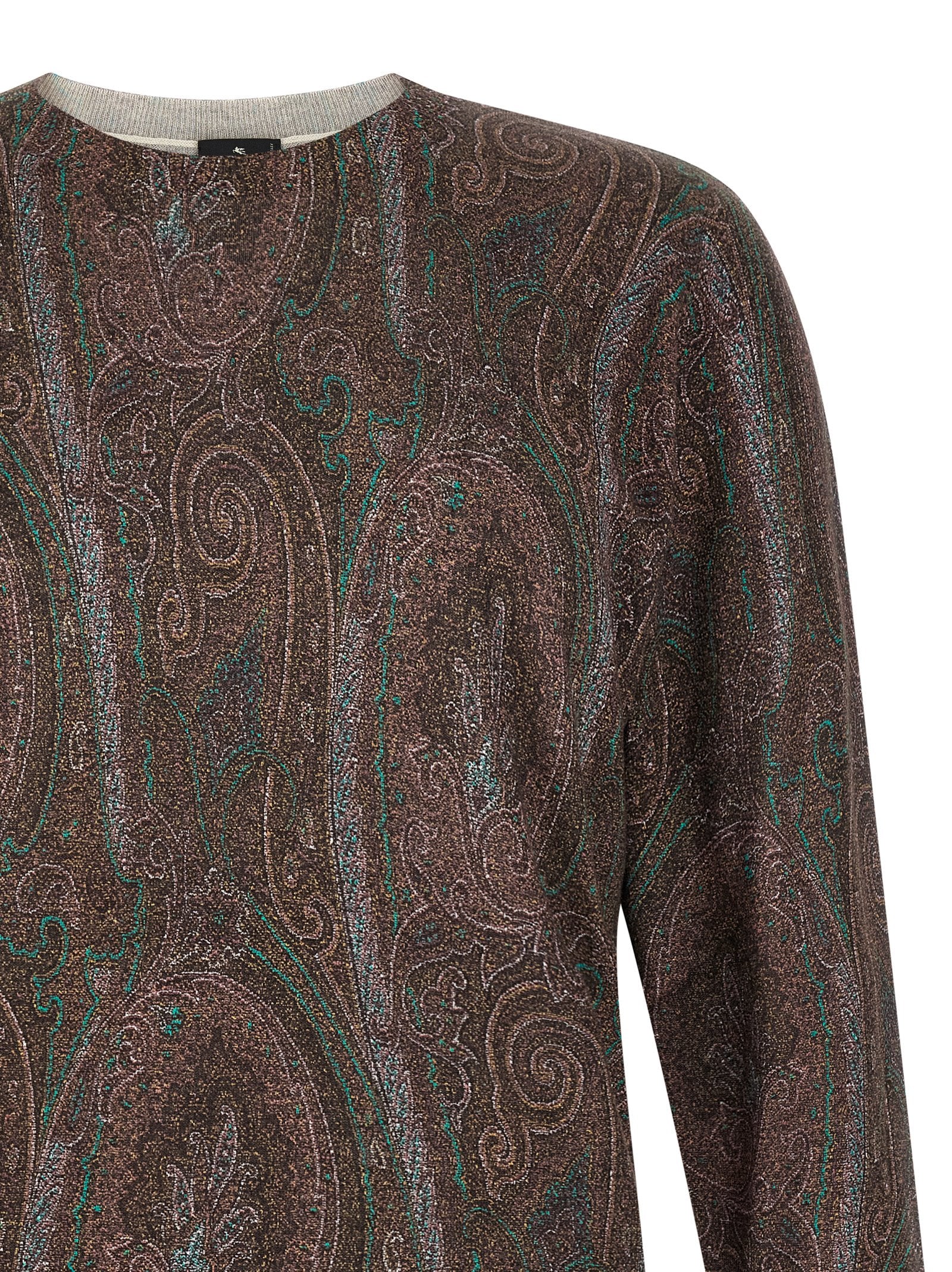 Bordeaux Silk Cashmere Paisley Print Cardigan
