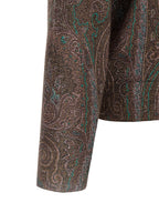 Bordeaux Silk Cashmere Paisley Print Cardigan