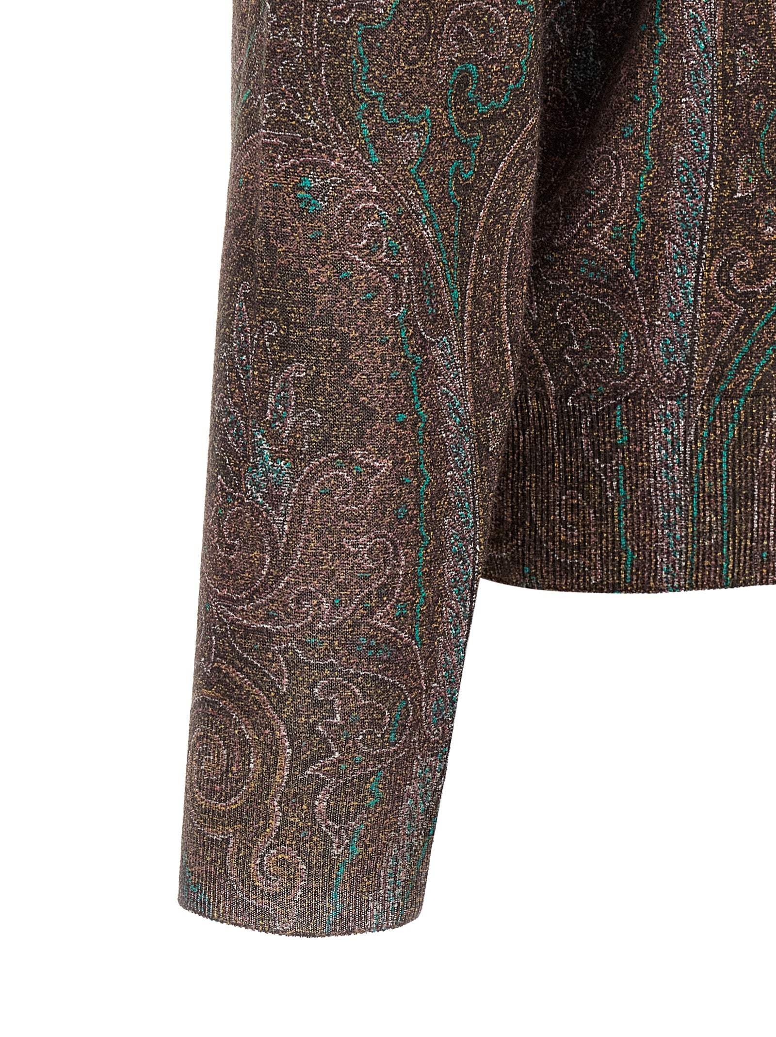Bordeaux Silk Cashmere Paisley Print Cardigan