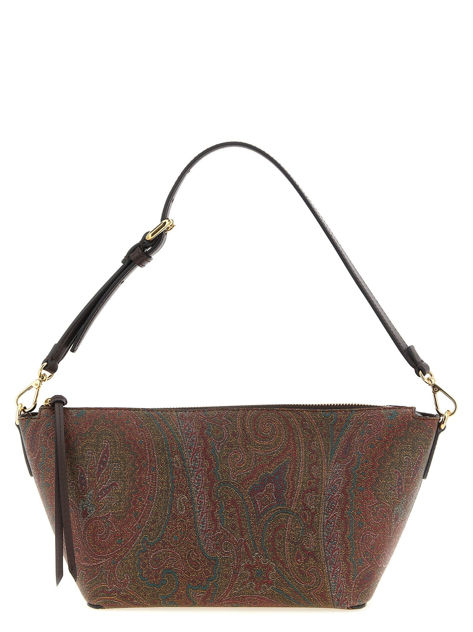 Brown Cotton Paisley Arnica Crossbody Bag