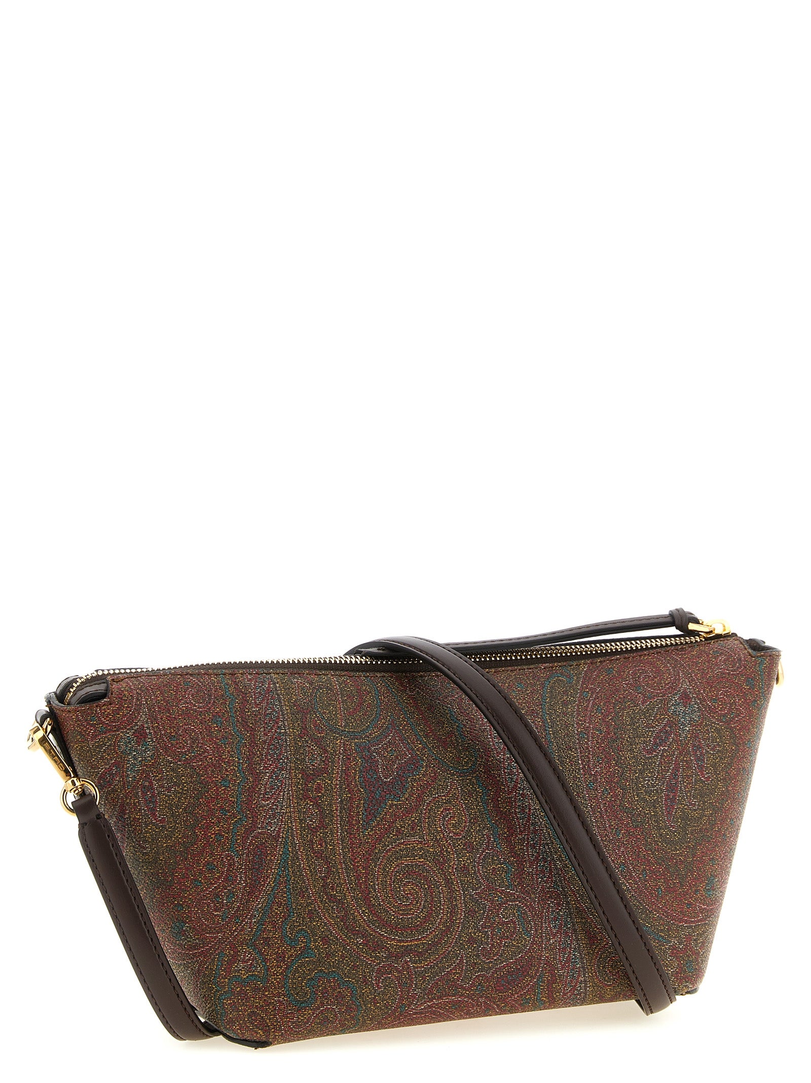 Brown Cotton Paisley Arnica Crossbody Bag