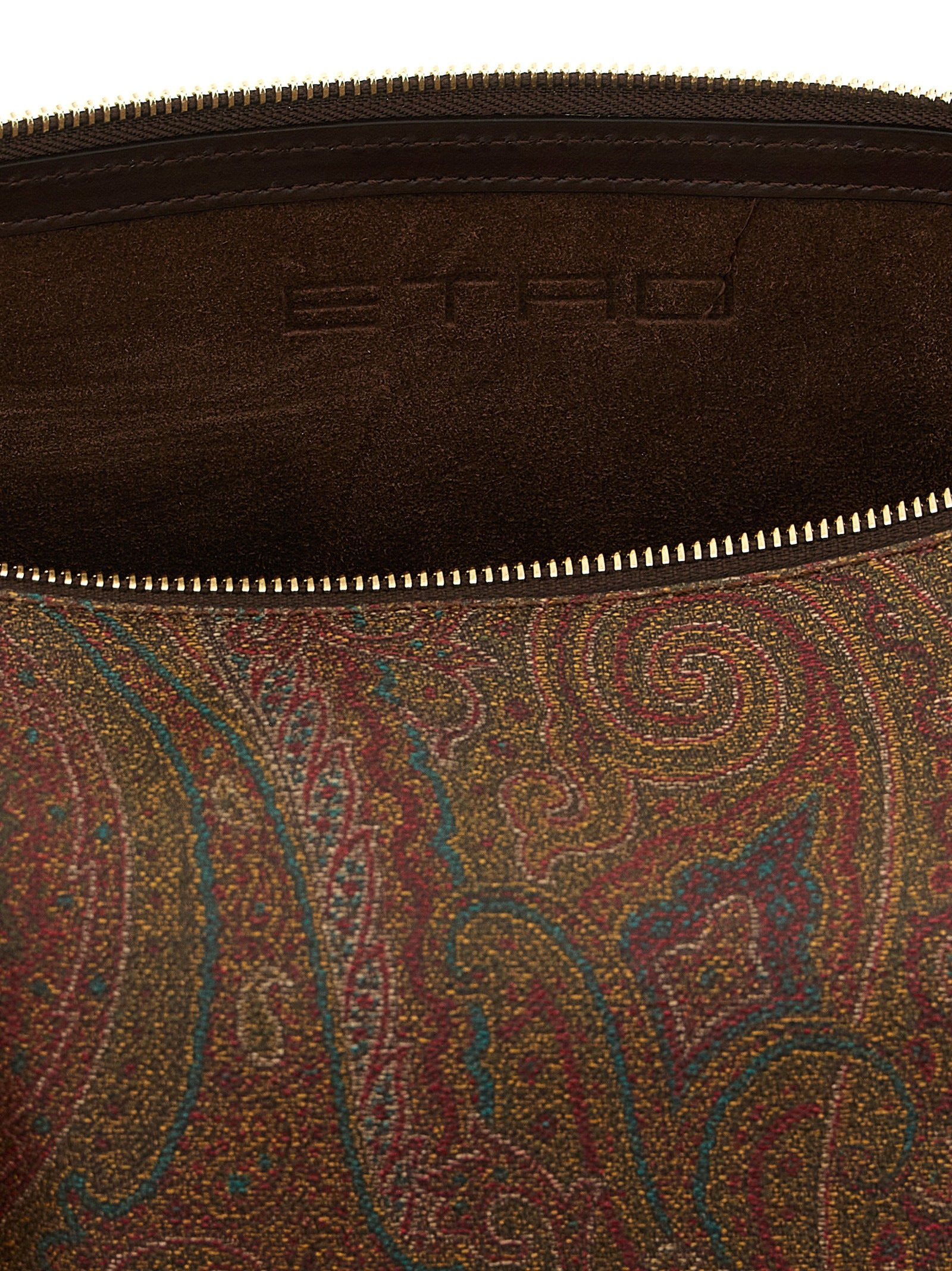 Brown Cotton Paisley Arnica Crossbody Bag