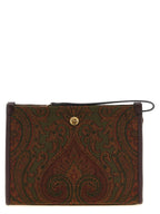 Multicolor Polyester Paisley Jacquard Pouch