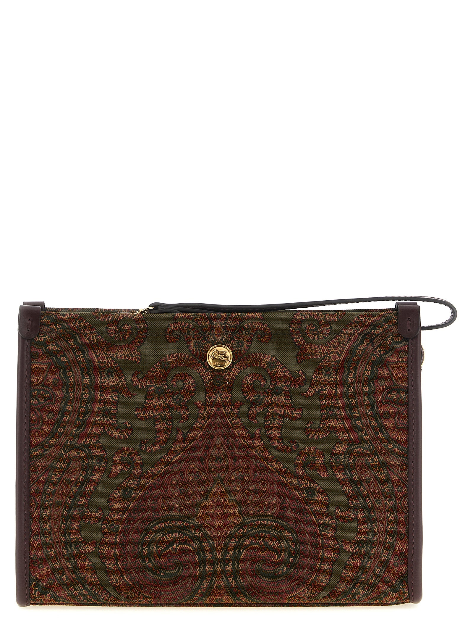 Multicolor Polyester Paisley Jacquard Pouch