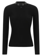 Black Ribbed Viscose Cardigan
