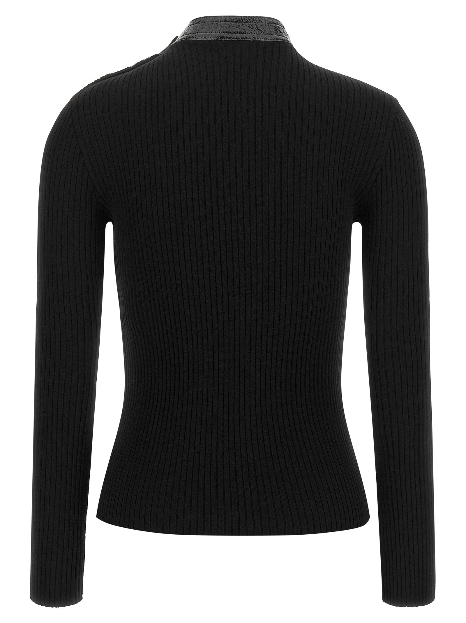 Black Ribbed Viscose Cardigan