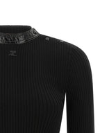 Black Ribbed Viscose Cardigan