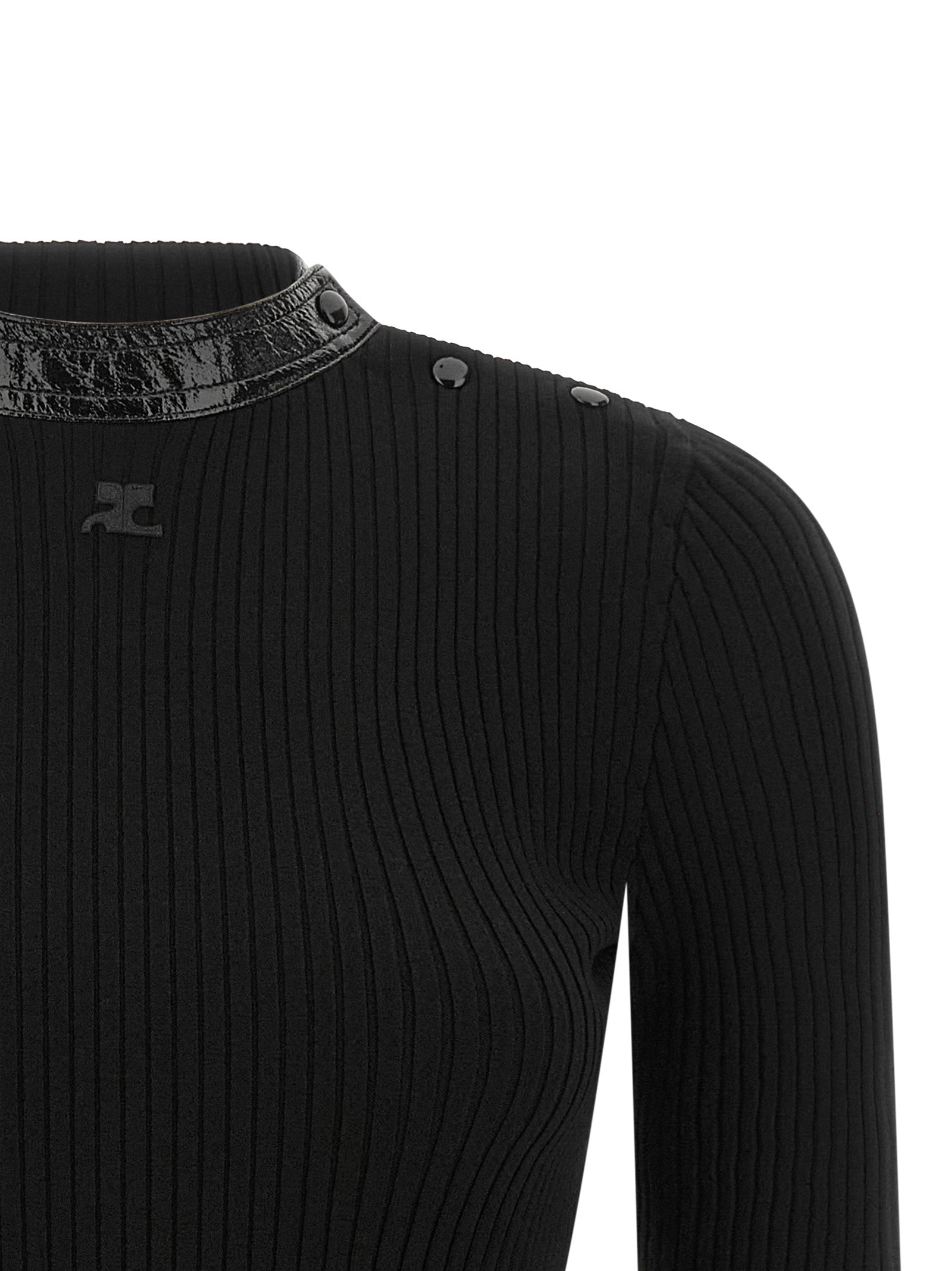 Black Ribbed Viscose Cardigan