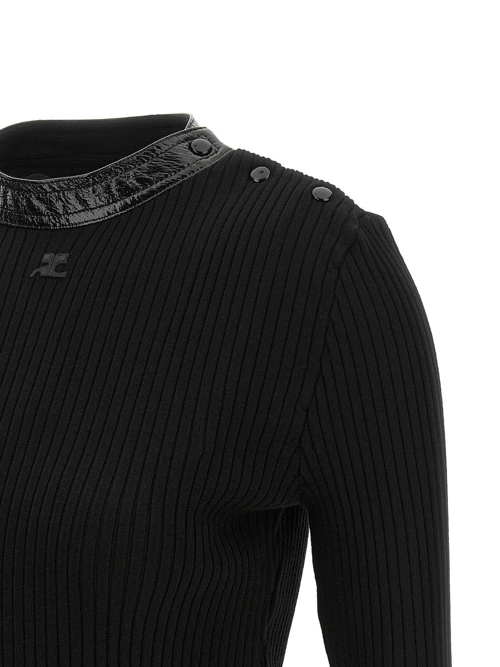 Black Ribbed Viscose Cardigan