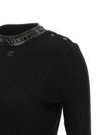 Black Ribbed Viscose Cardigan