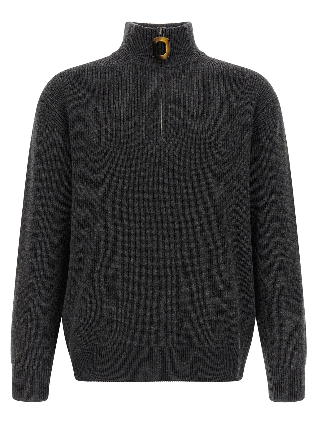 Steel Gray Wool & Cotton Cardigan