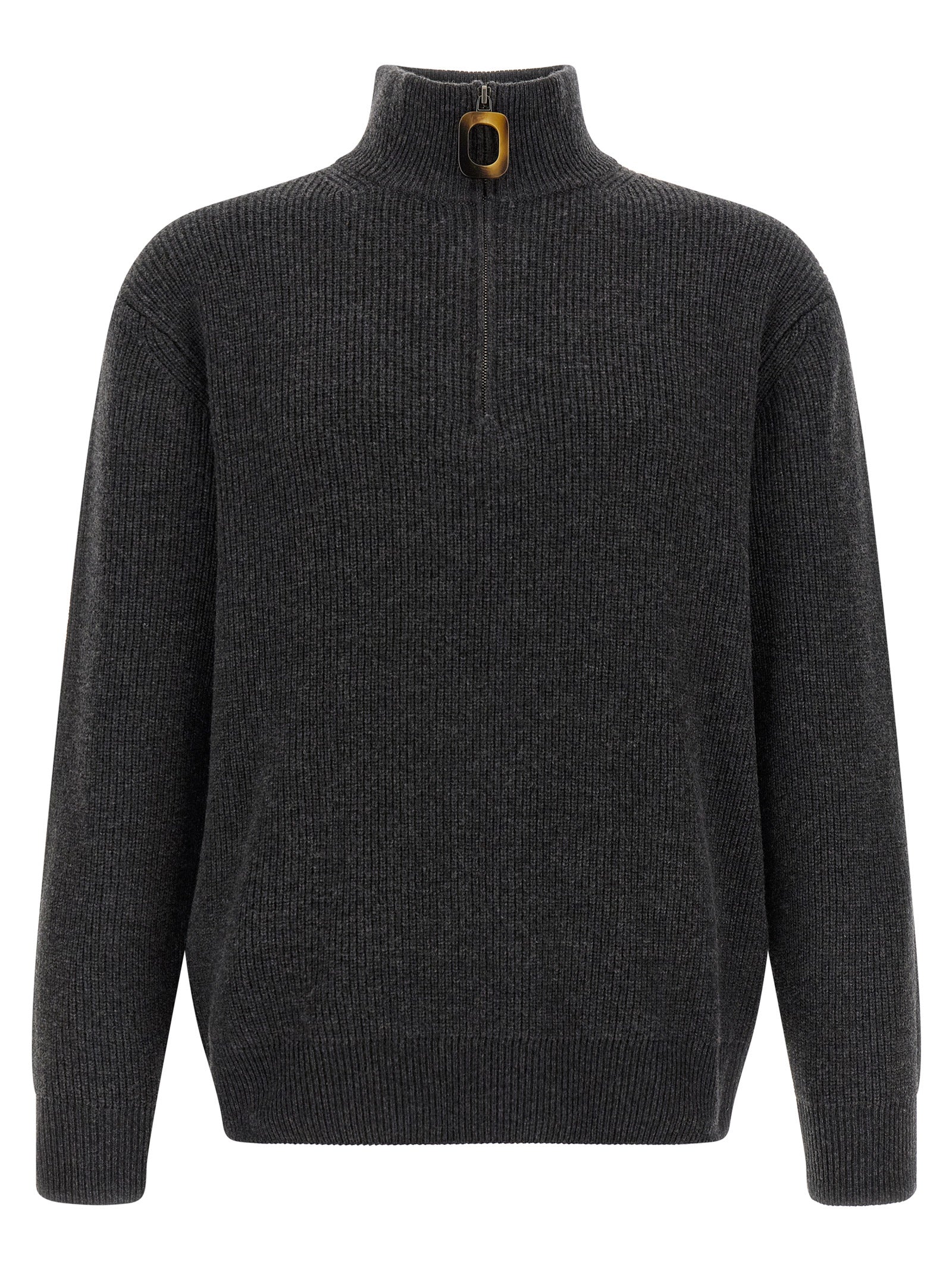 Steel Gray Wool & Cotton Cardigan
