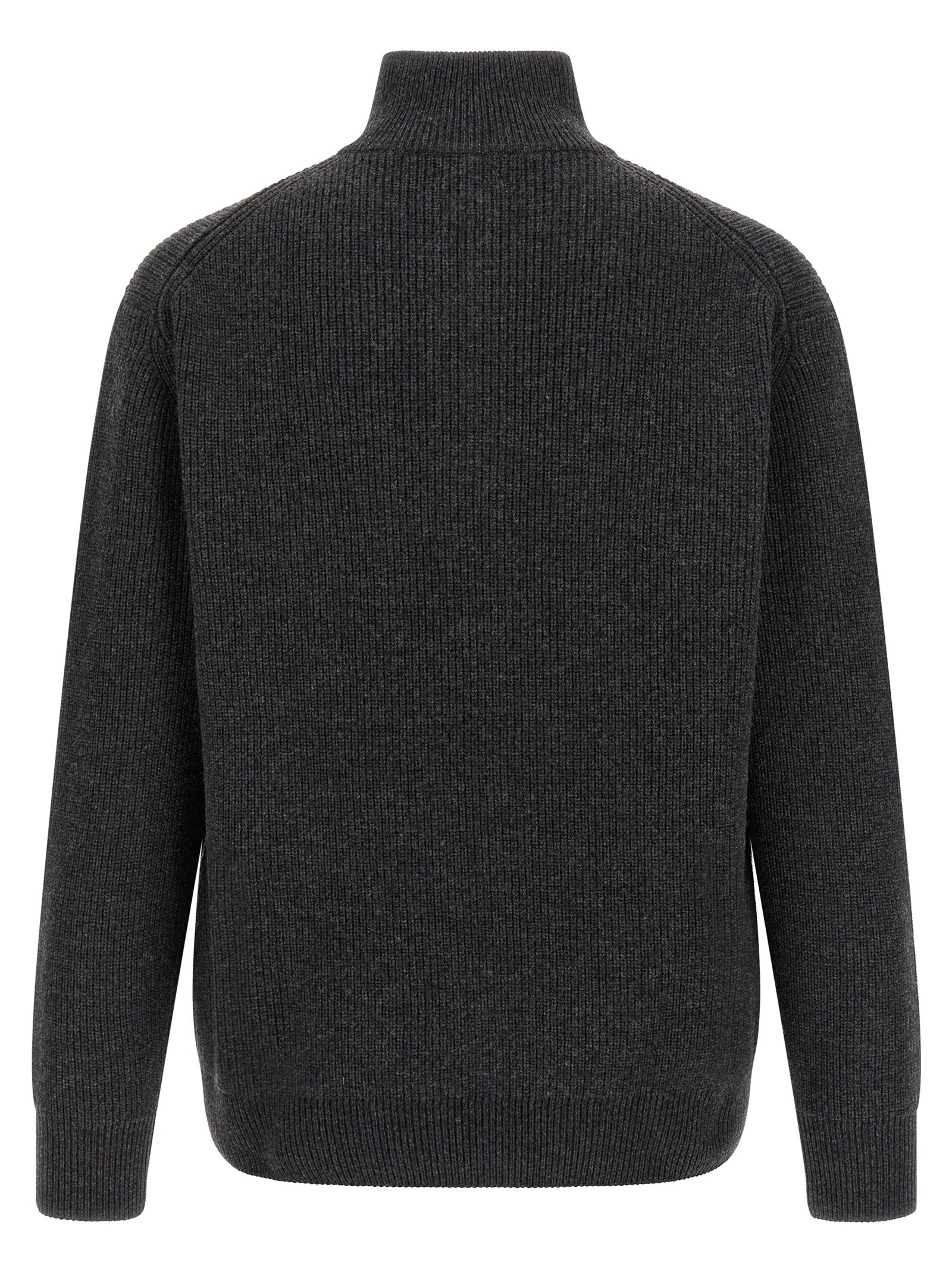 Steel Gray Wool & Cotton Cardigan