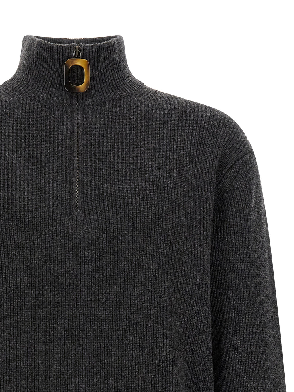 Steel Gray Wool & Cotton Cardigan