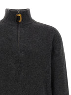 Steel Gray Wool & Cotton Cardigan