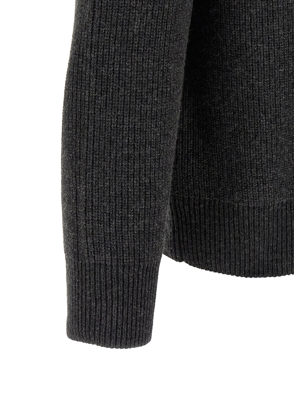 Steel Gray Wool & Cotton Cardigan