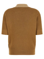 Caramel Waffle-Cut Cotton & Cashmere Polo Shirt