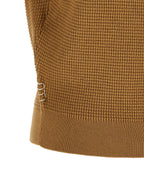 Caramel Waffle-Cut Cotton & Cashmere Polo Shirt