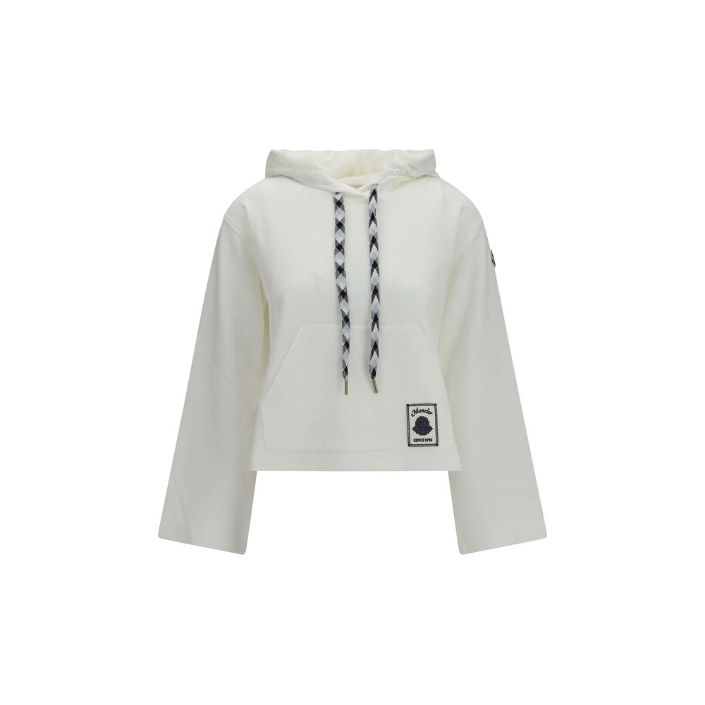 Oversized Cropped Cotton Blend Hoodie