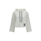 Oversized Cropped Cotton Blend Hoodie
