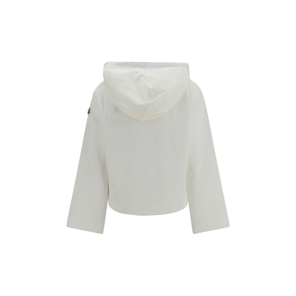 Oversized Cropped Cotton Blend Hoodie