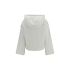 Oversized Cropped Cotton Blend Hoodie