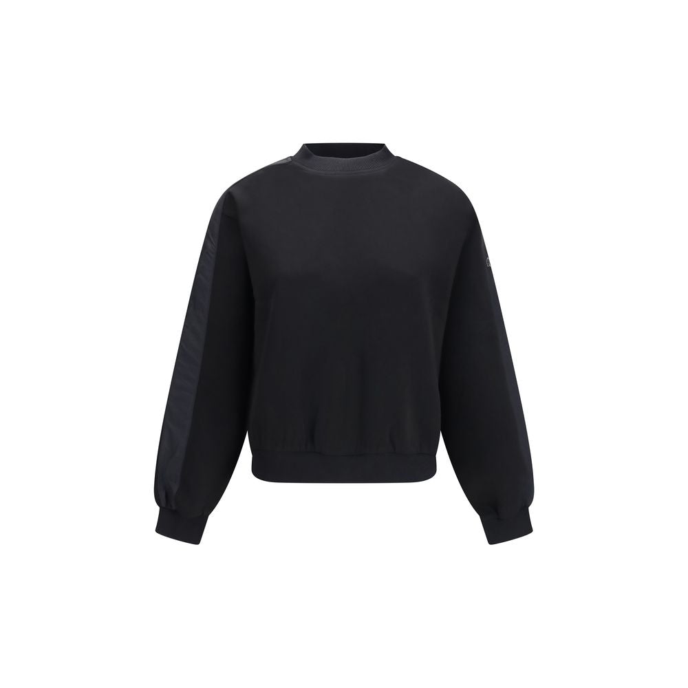 Cotton‑Blend Mix Media Crewneck Sweater