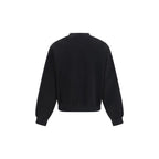 Cotton‑Blend Mix Media Crewneck Sweater