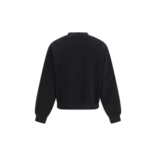 Cotton‑Blend Mix Media Crewneck Sweater