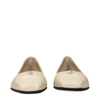 Beige Leather Leni Ballet Flats