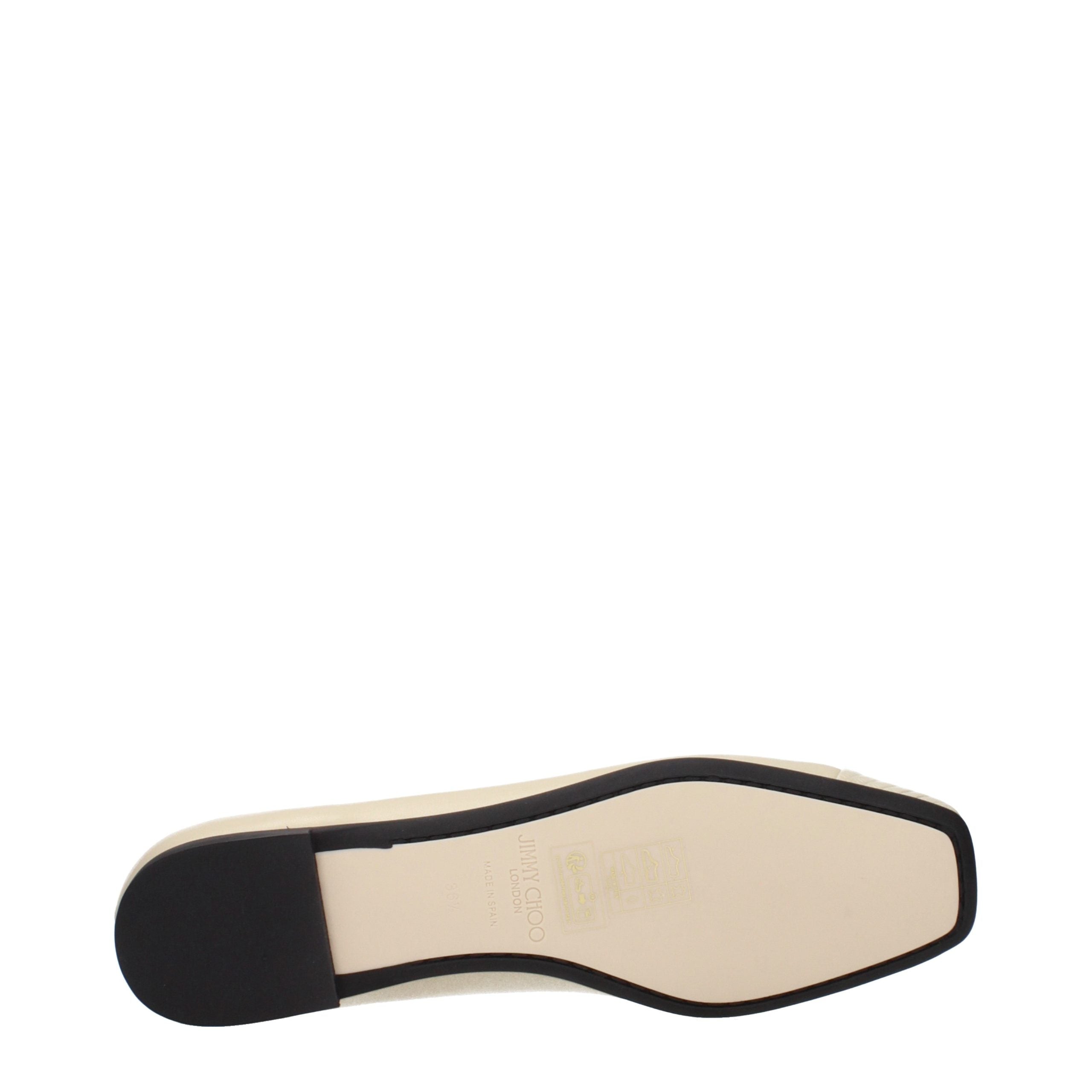 Beige Leather Leni Ballet Flats