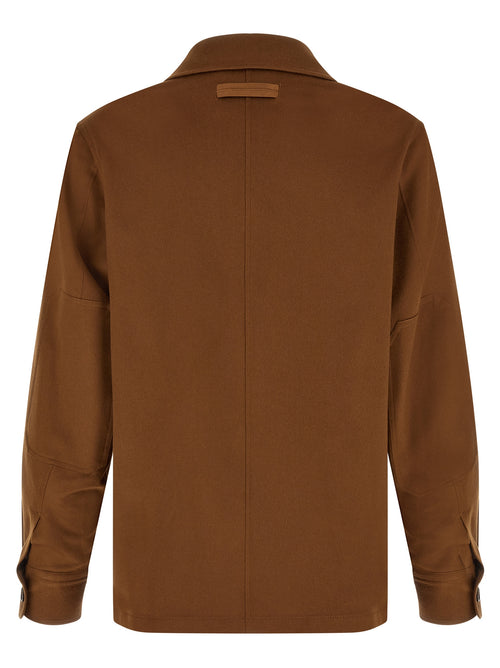 Cashmere Overshirt in Tobacco