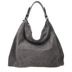 Gray Suede Shoulder Bag