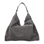 Gray Suede Shoulder Bag