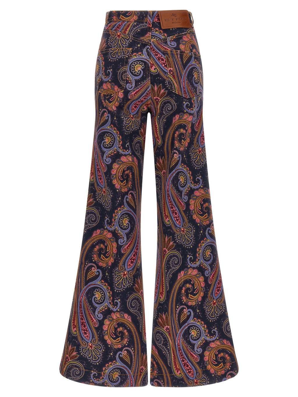 Multicolor Cotton Flared Jeans